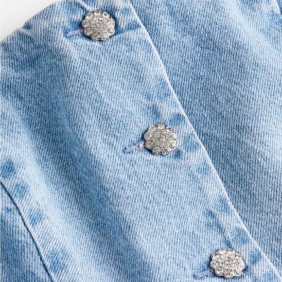 H&M rhinestone button up corset top - Picture 3 of 5